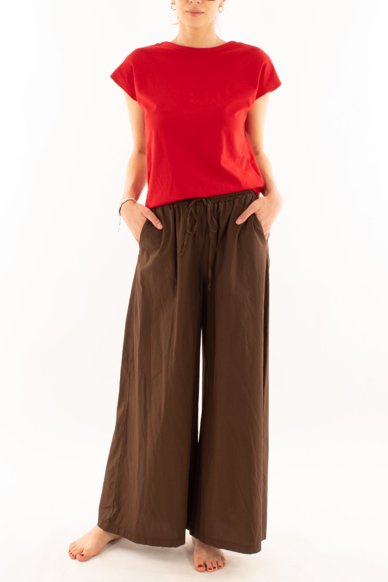 Pantalone palazzo in cotone da Donna Susy Mix - Caffe