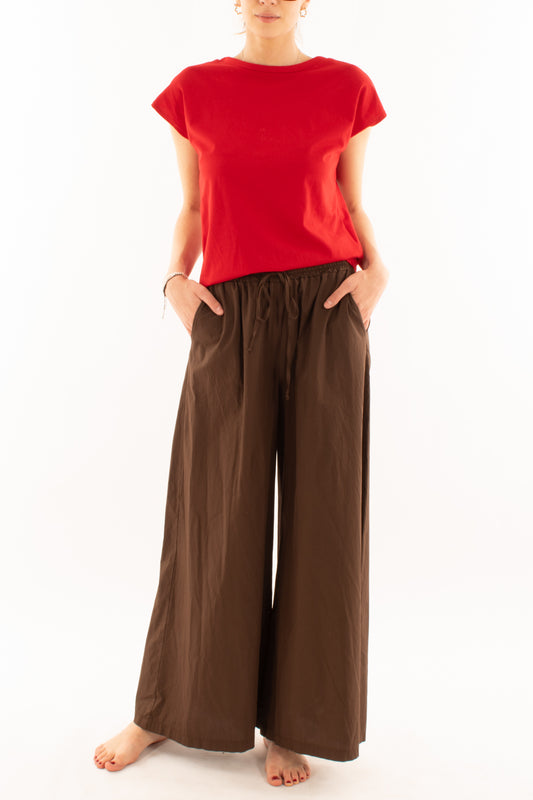 Pantalone palazzo in cotone da Donna Susy Mix - Caffe
