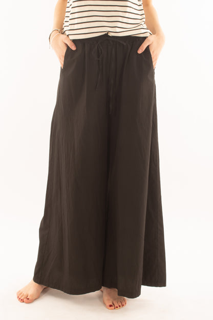 Pantalone palazzo in cotone da Donna Metoo- Nero