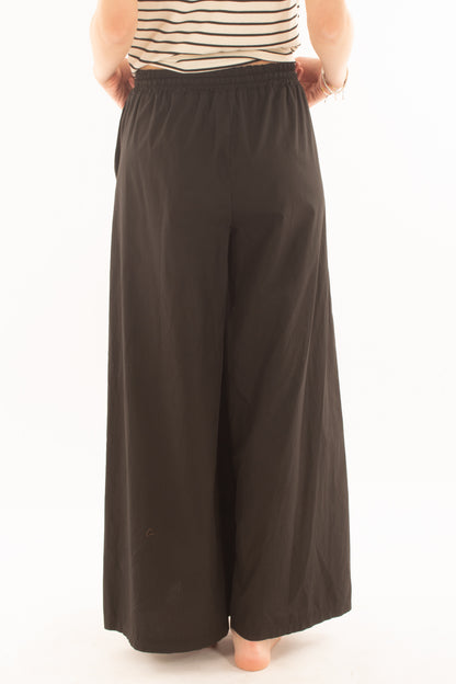 Pantalone palazzo in cotone da Donna Metoo- Nero