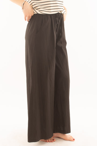 Pantalone palazzo in cotone da Donna Metoo- Nero