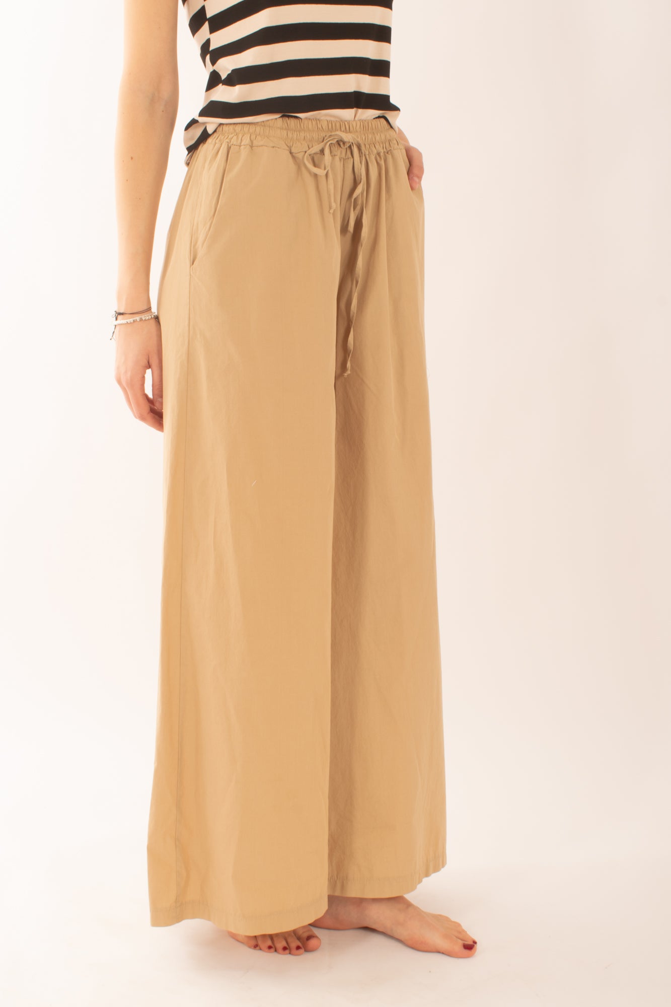 Pantalone palazzo in cotone da Donna Susy Mix - Safari