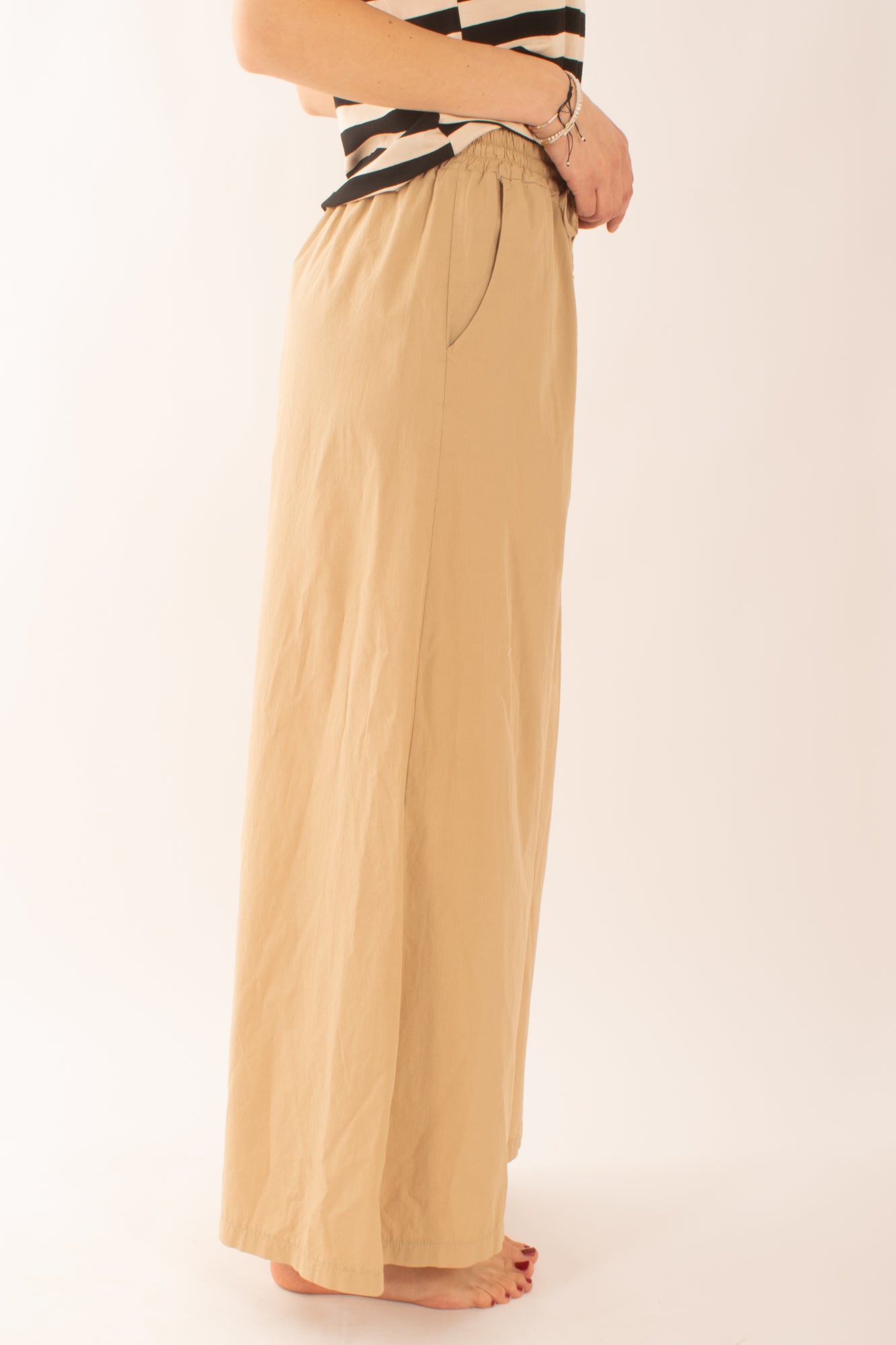 Pantalone palazzo in cotone da Donna Susy Mix - Safari