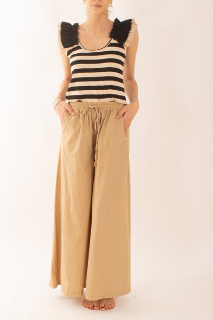 Pantalone palazzo in cotone da Donna Susy Mix - Safari