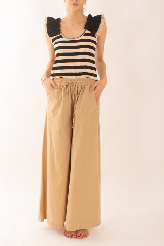 Pantalone palazzo in cotone da Donna Susy Mix - Safari