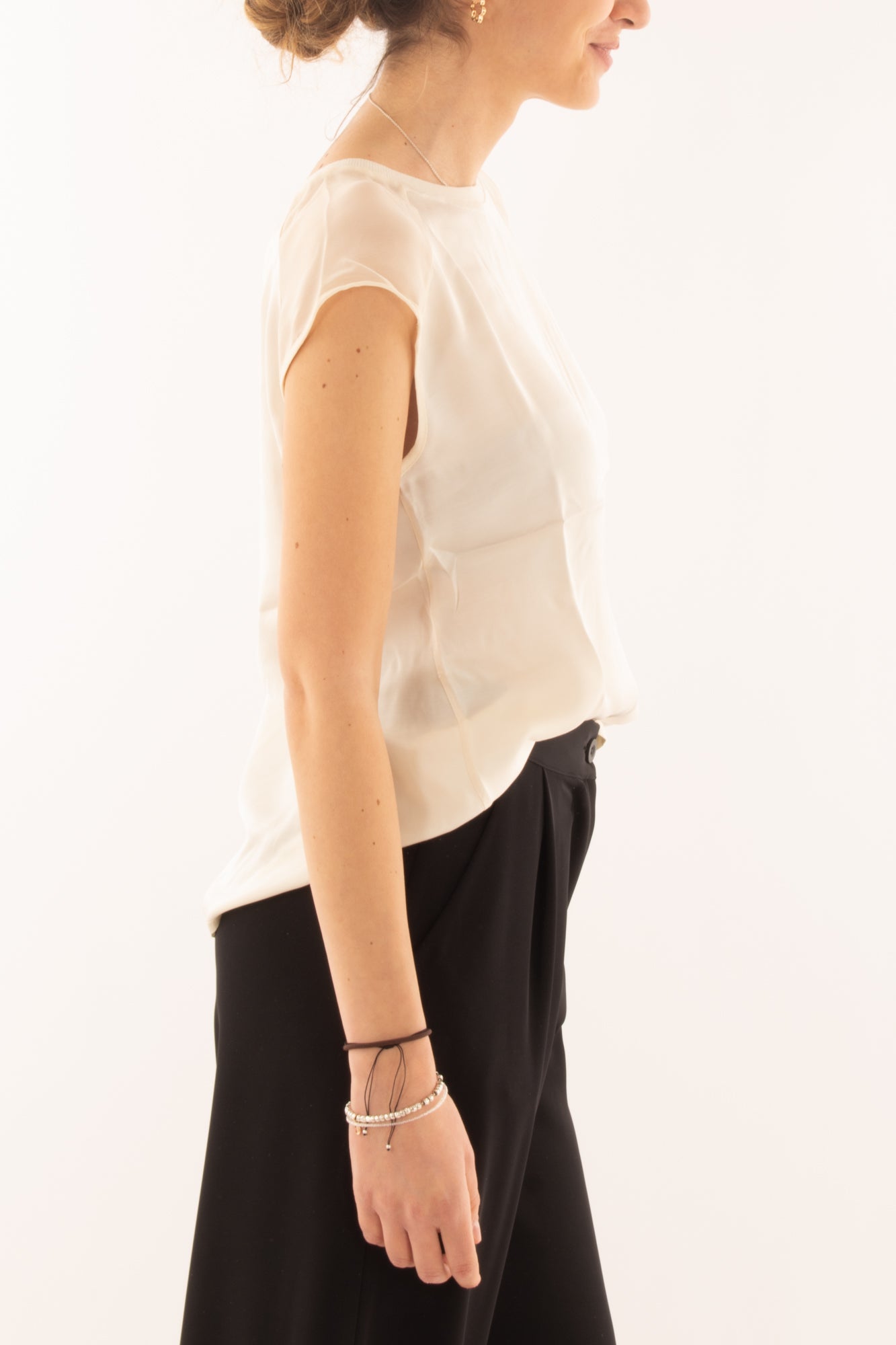 Maglia in viscosa a girocollo da Donna - Susy mix - Burro