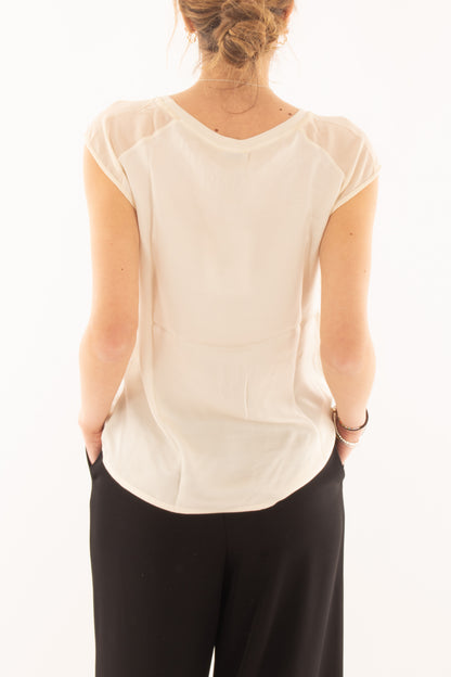 Maglia in viscosa a girocollo da Donna - Susy mix - Burro