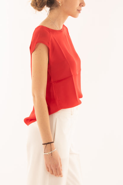 Maglia in viscosa a girocollo da Donna - Susy mix - Rosso