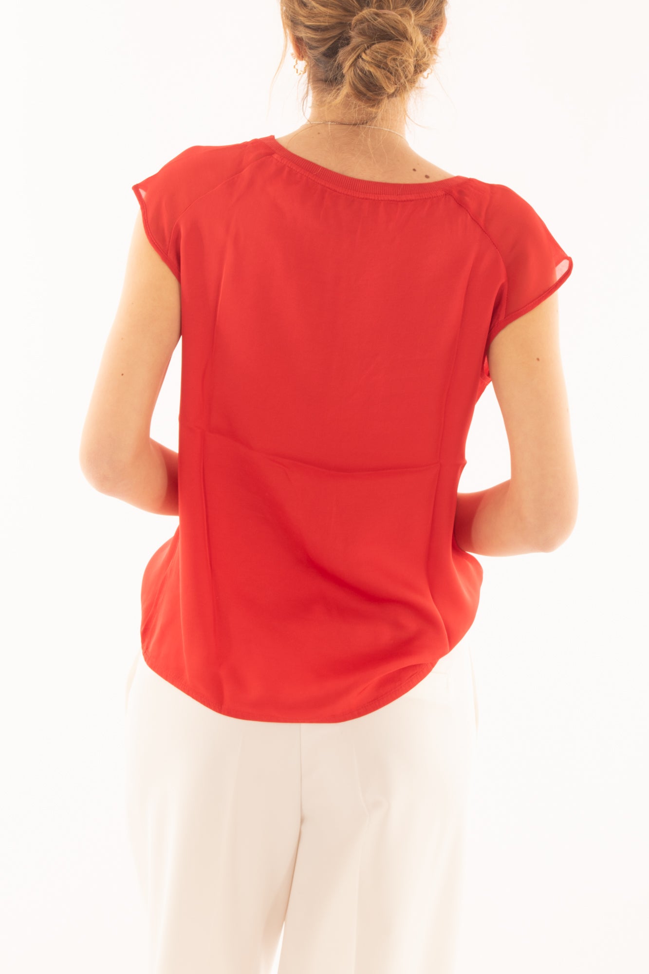 Maglia in viscosa a girocollo da Donna - Susy mix - Rosso