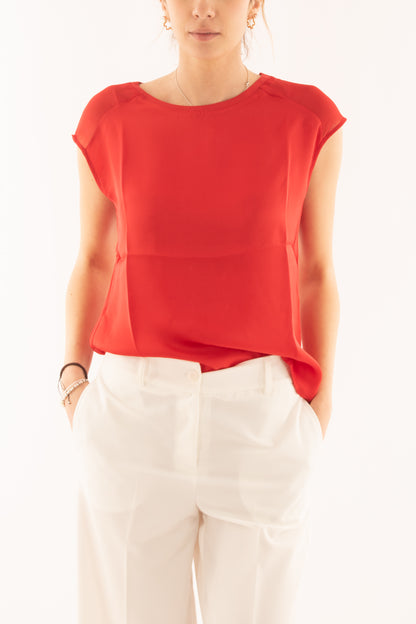 Maglia in viscosa a girocollo da Donna - Susy mix - Rosso