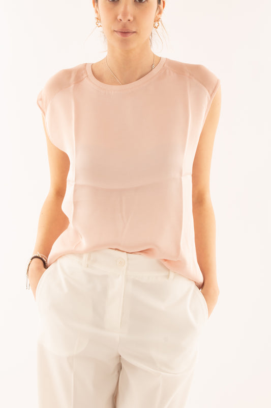 Maglia in viscosa a girocollo da Donna - Susy mix - Rosa