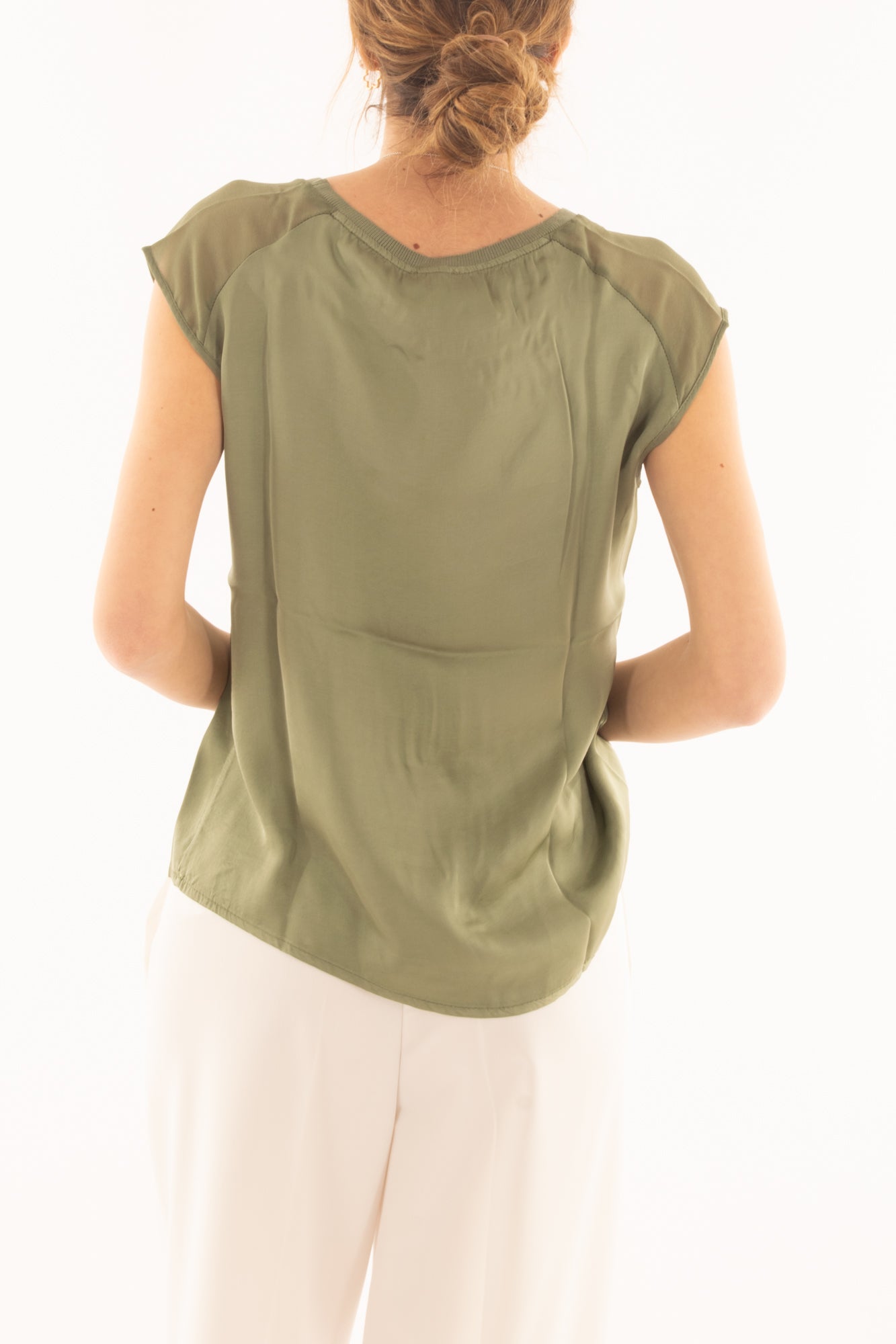 Maglia in viscosa a girocollo da Donna - Susy mix - Verde