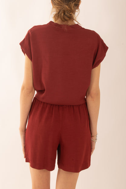 Camicia over da Donna Susy mix - Rosso india