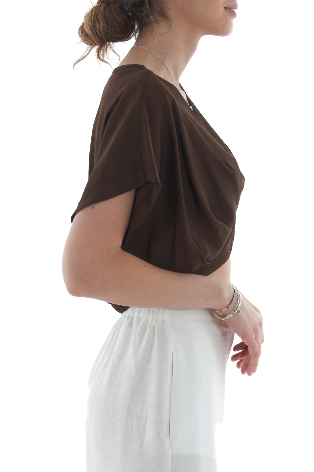 Maglia corta a pipistrello da Donna - Caffe