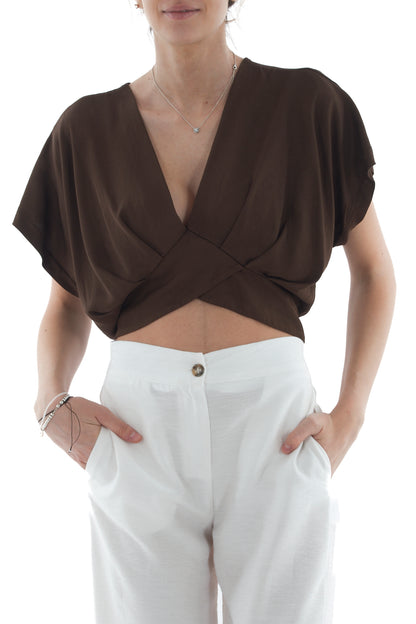 Maglia corta a pipistrello da Donna - Caffe