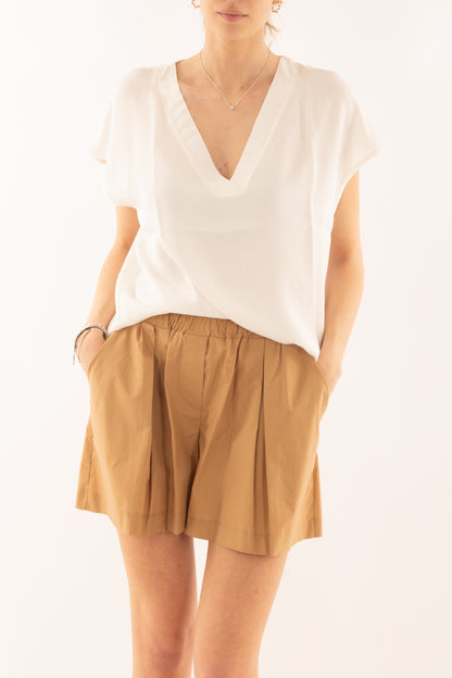 SUSY MIX Maglia a v in viscosa da Donna Susy mix Latte Latte