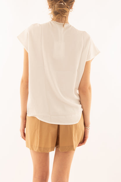 Maglia a v in viscosa da Donna Susy mix Latte