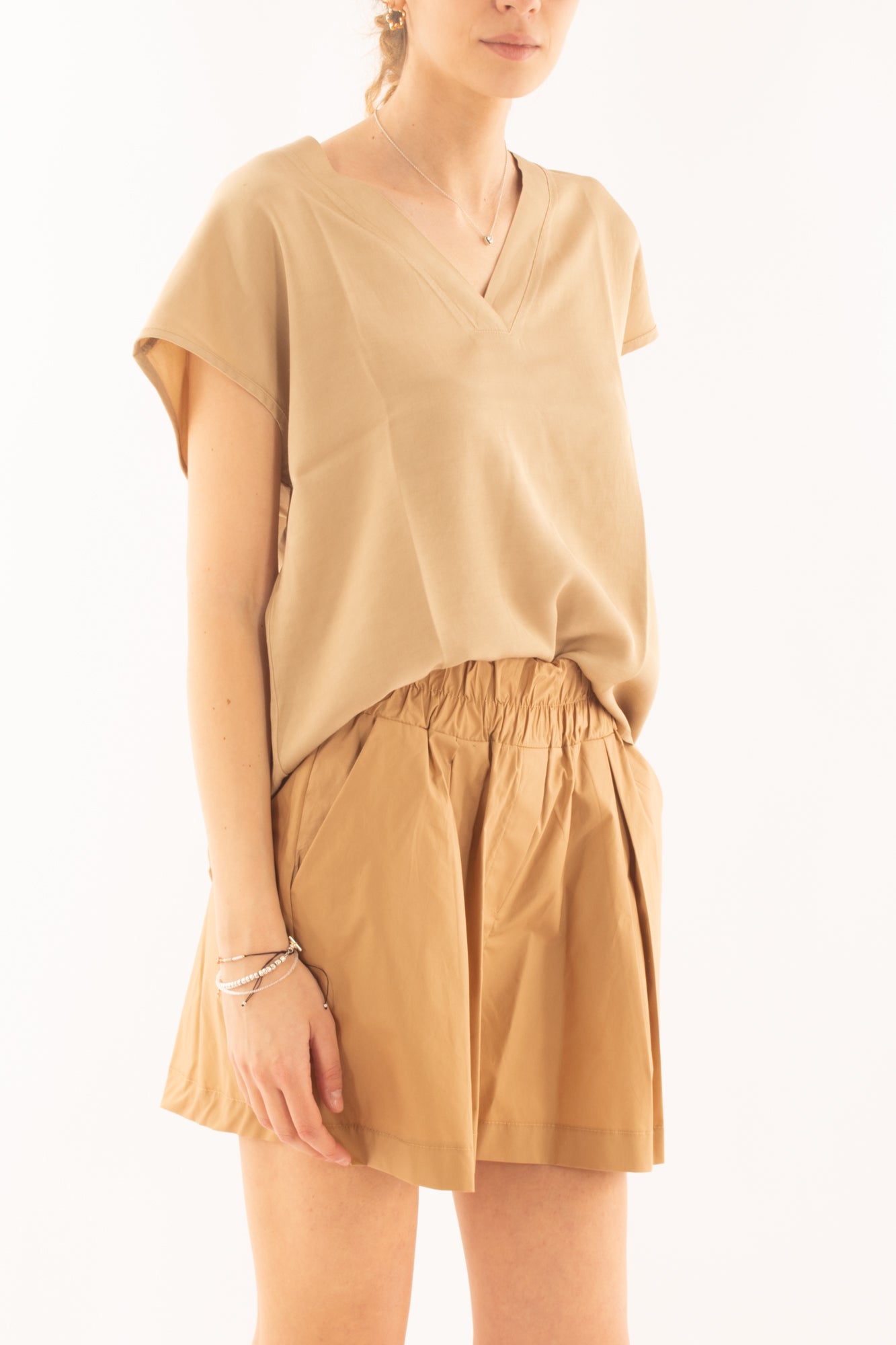 Maglia a v in viscosa da Donna Susy mix Safari