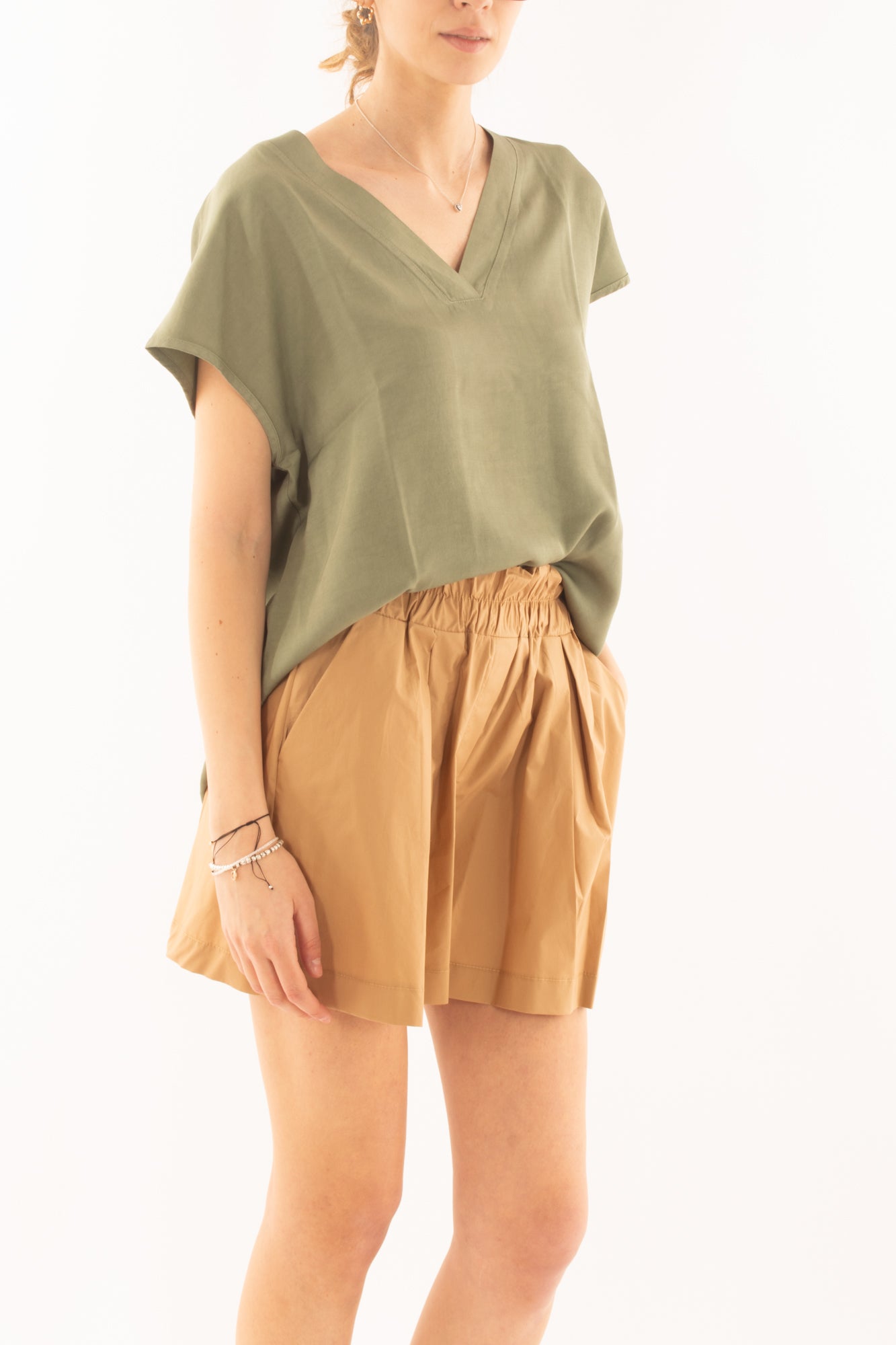 SUSY MIX Maglia a v in viscosa da Donna Susy mix Verde Verde