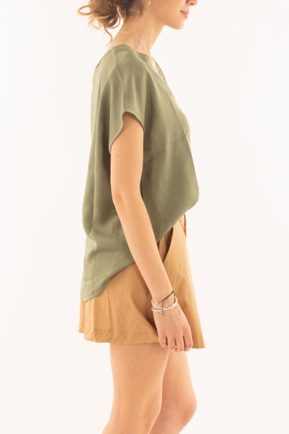 Maglia a v in viscosa da Donna Susy mix Verde