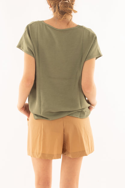 Maglia a v in viscosa da Donna Susy mix Verde