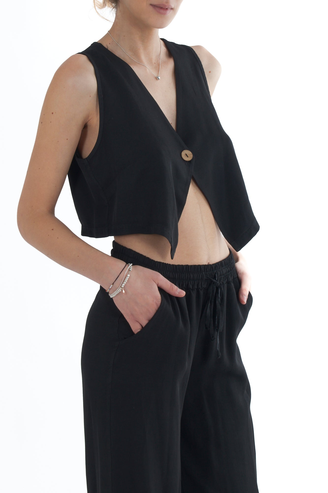 Gilet un bottone da Donna Susy mix - Nero