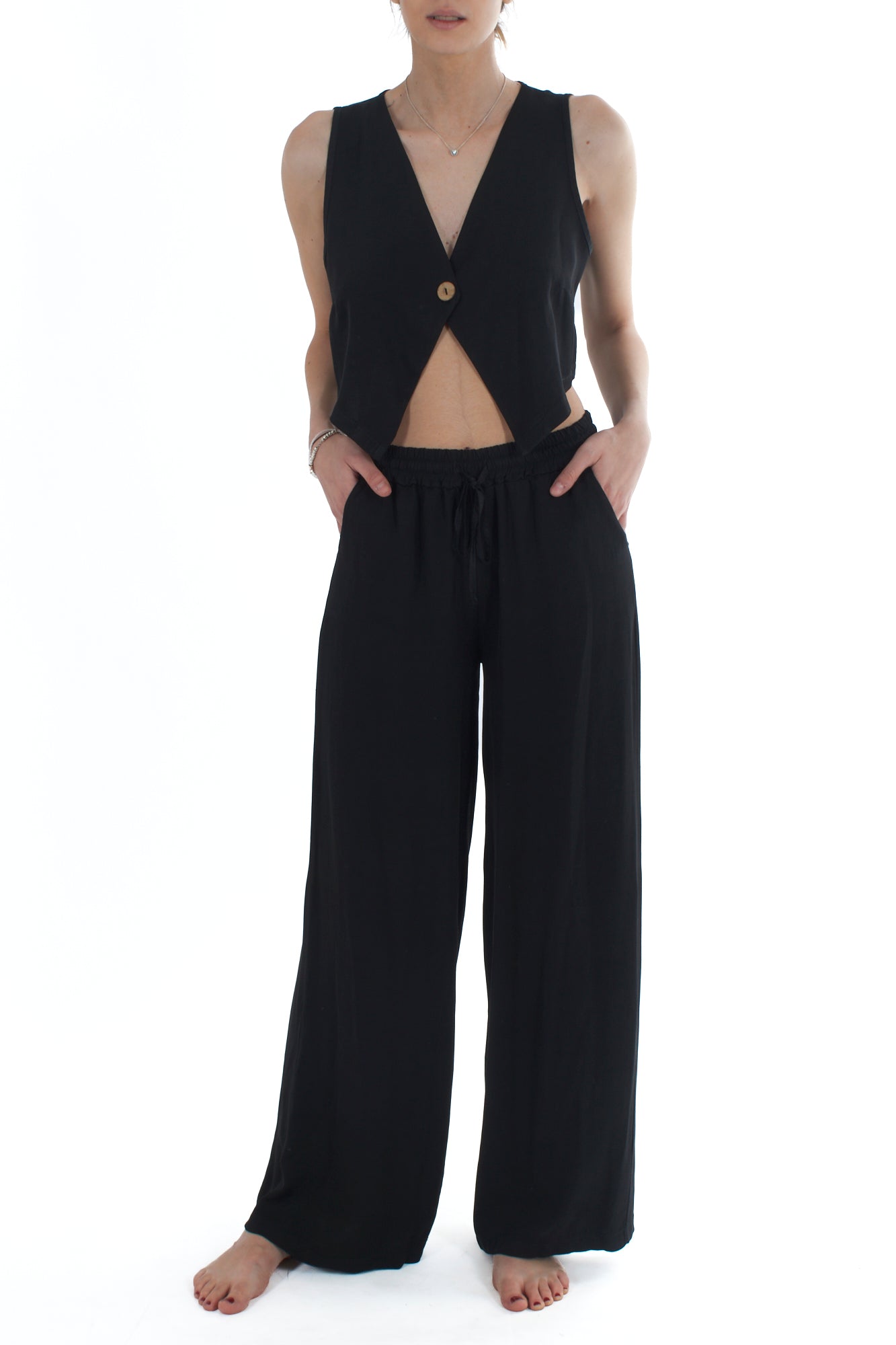 Gilet un bottone da Donna Susy mix - Nero