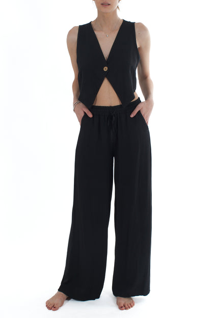 Gilet un bottone da Donna Susy mix - Nero