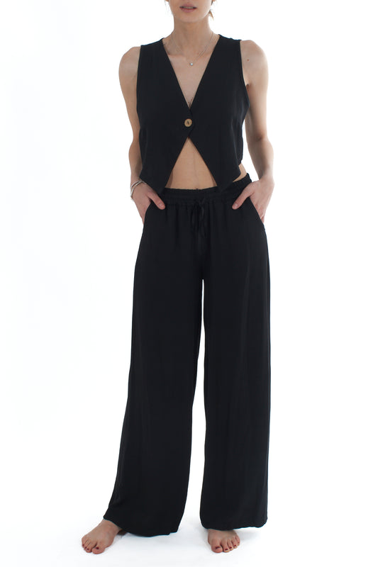 Gilet un bottone da Donna Susy mix - Nero