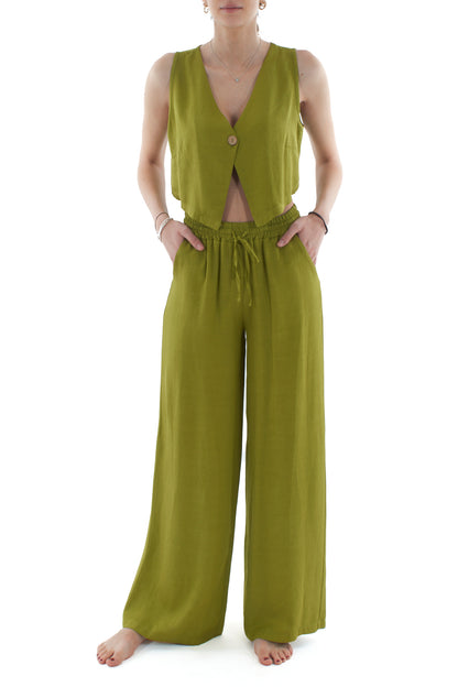 Gilet un bottone da Donna Susy mix - Pistacchio