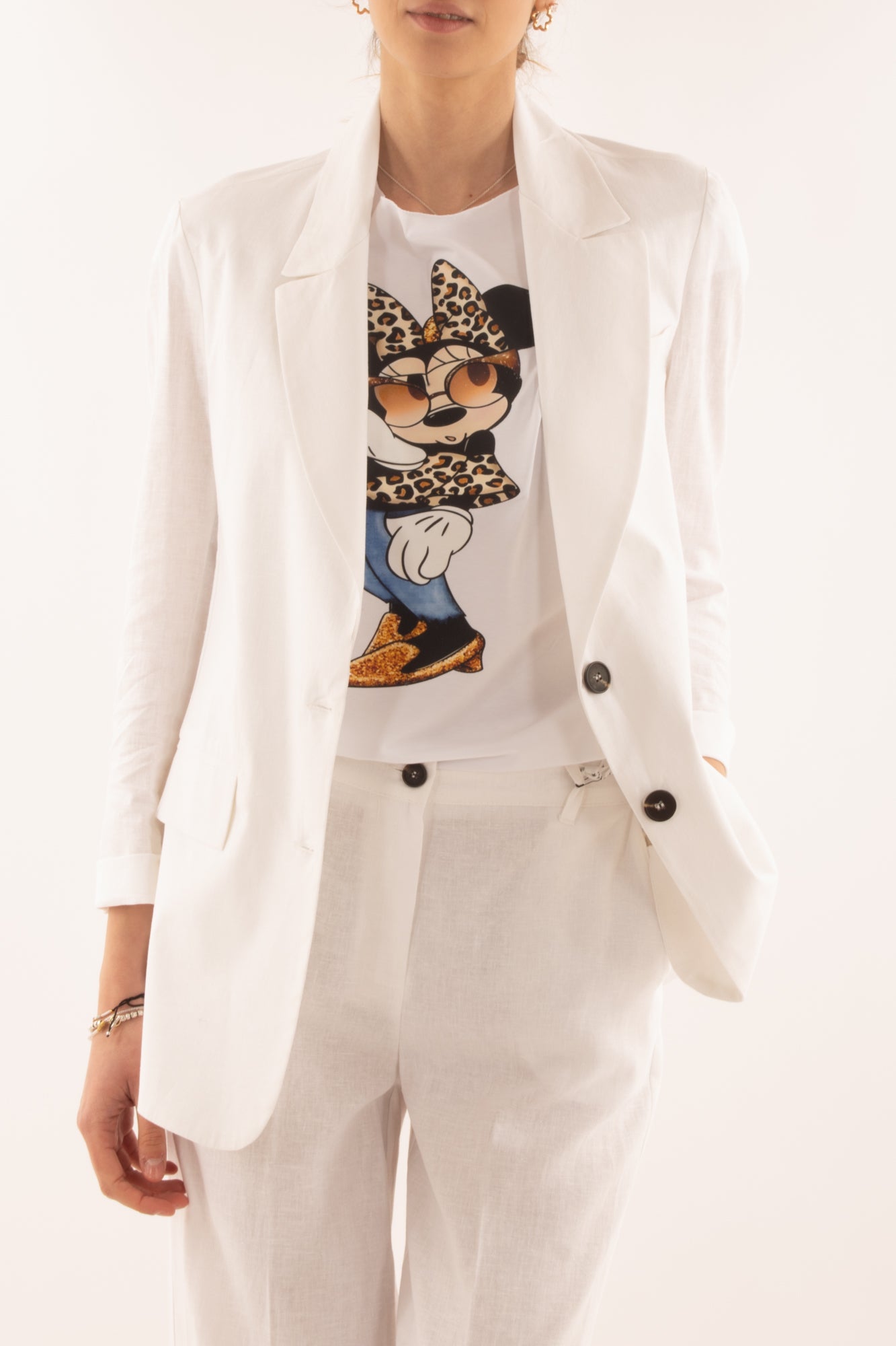 Giacca misto lino da Donna Susy mix - Bianco