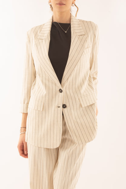 Giacca gessata da Donna Susy mix - Burro