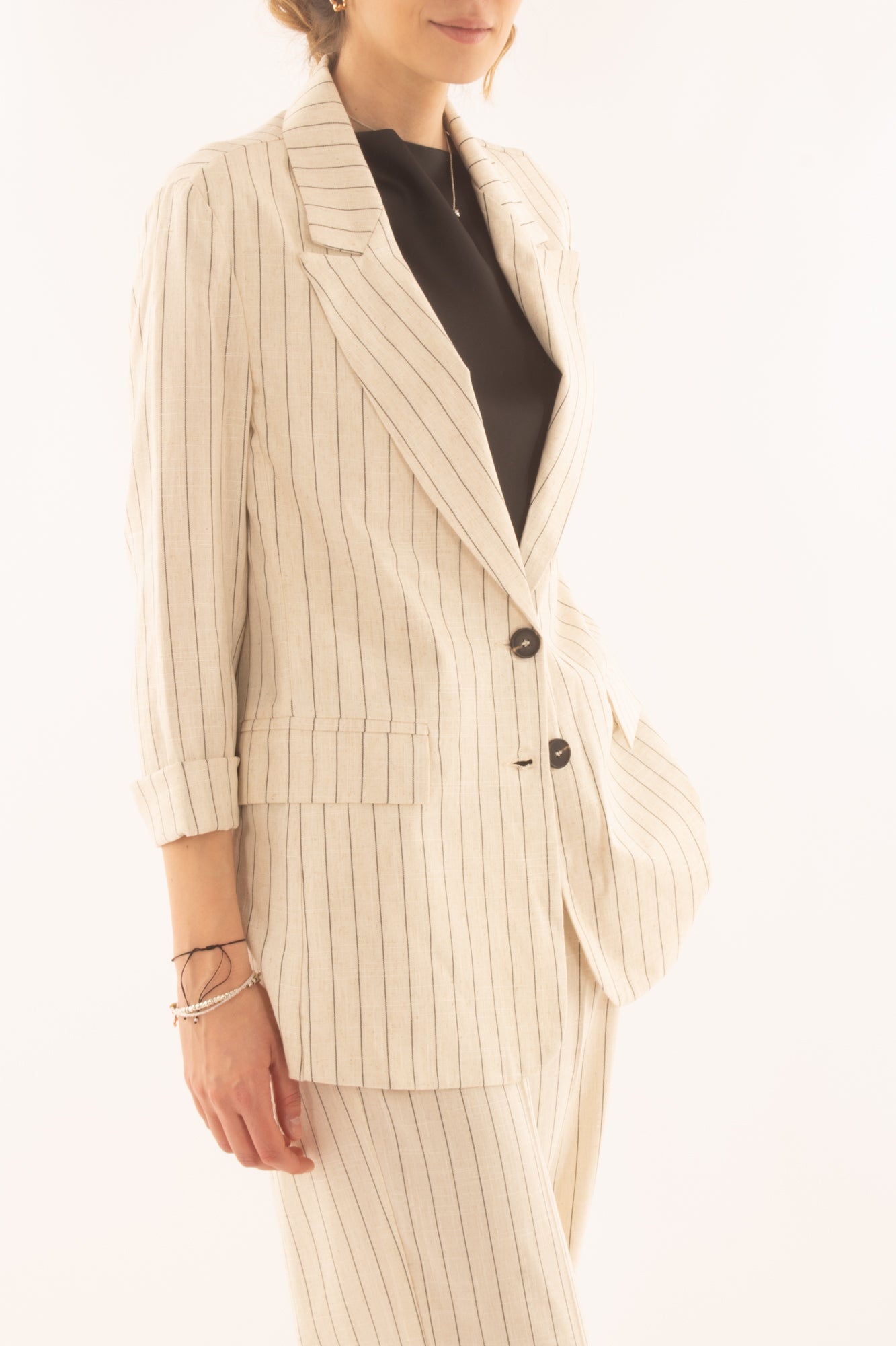 Giacca gessata da Donna Susy mix - Burro