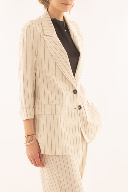 Giacca gessata da Donna Susy mix - Burro