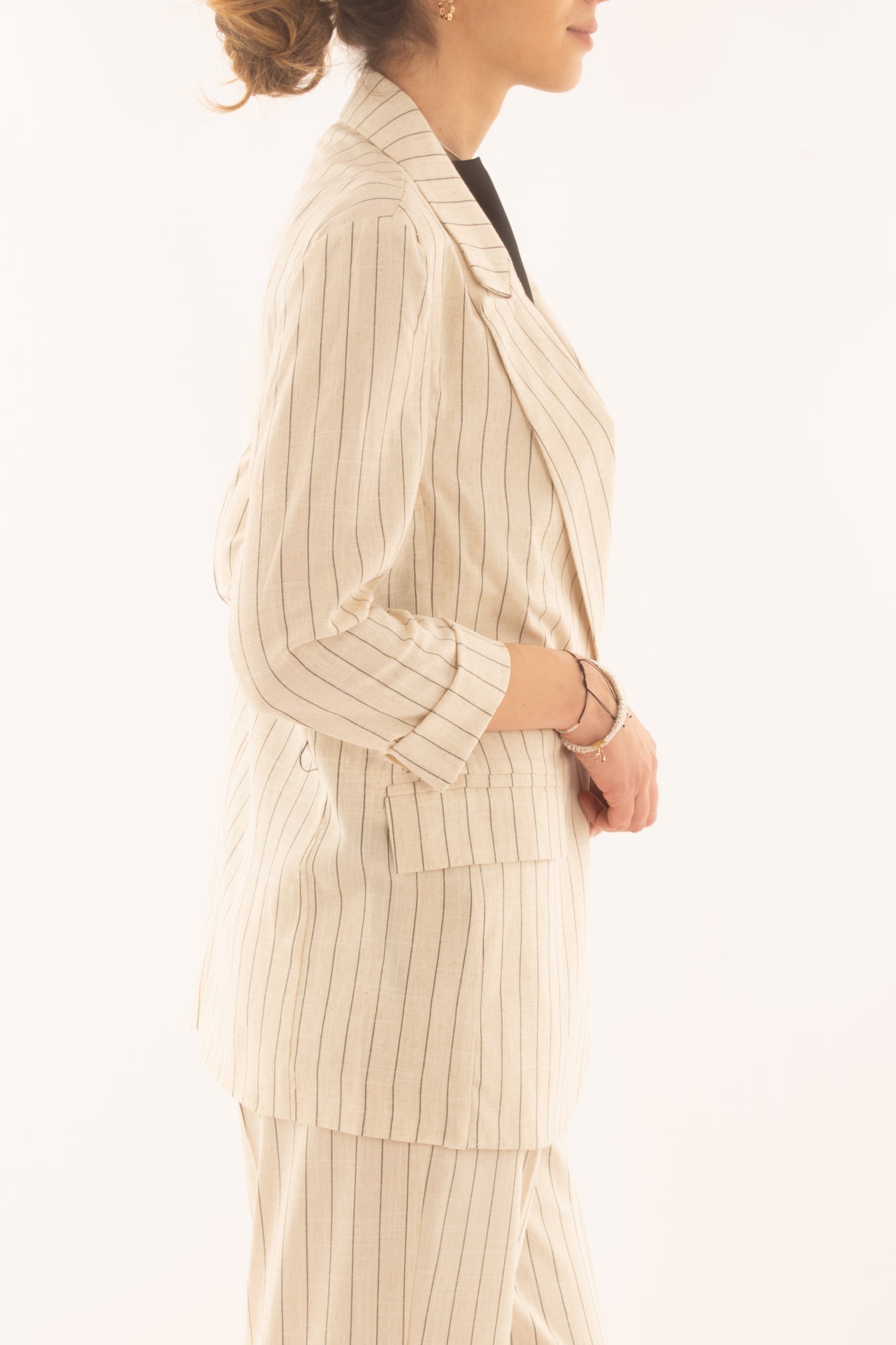 Giacca gessata da Donna Susy mix - Burro