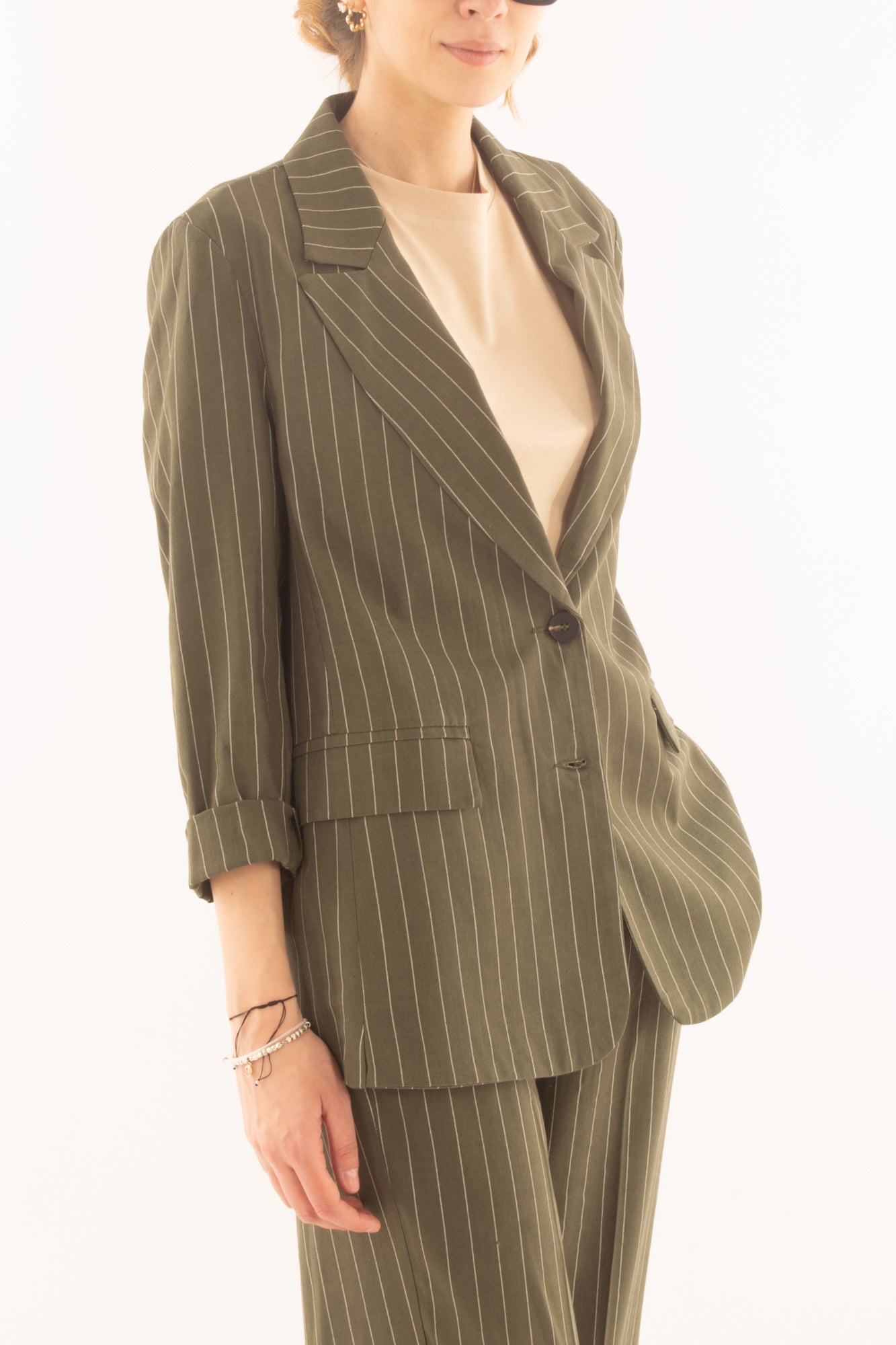 Giacca gessata da Donna Susy mix - Verde