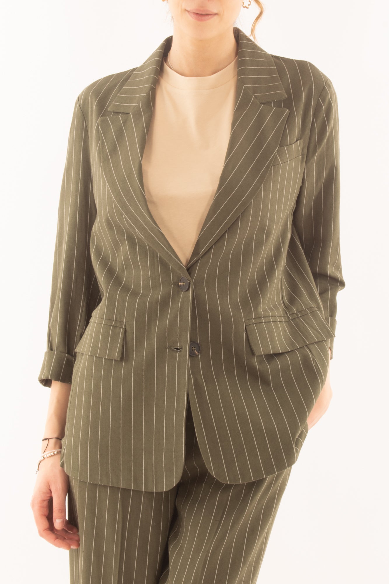 Giacca gessata da Donna Susy mix - Verde