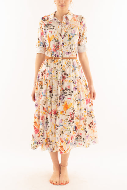 Chemisier floreale da Donna Susy mix - Sabbia