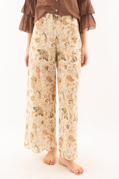 Pantalone in pizzo san gallo da Donna Susy mix - Burro