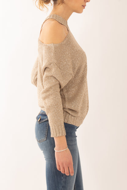 Maglia con buchi da Donna Susy mix - Beige