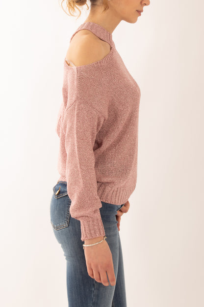 Maglia con buchi da Donna Susy mix - Rosa