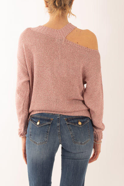 Maglia con buchi da Donna Susy mix - Rosa