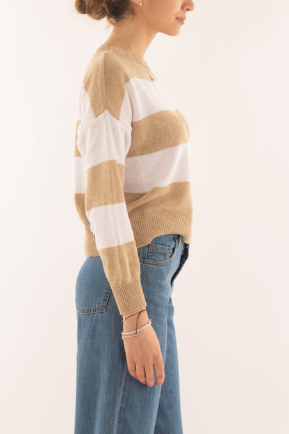 Maglia rigata da Donna Susy mix - Beige