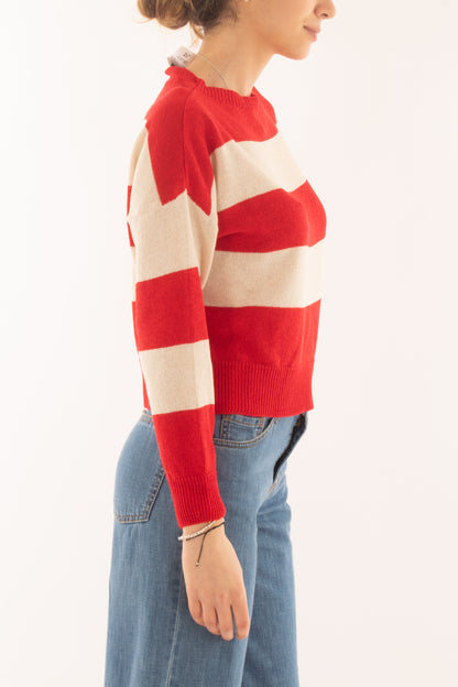 Maglia rigata da Donna Susy mix - Rosso
