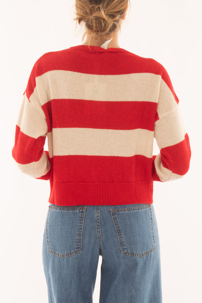 Maglia rigata da Donna Susy mix - Rosso
