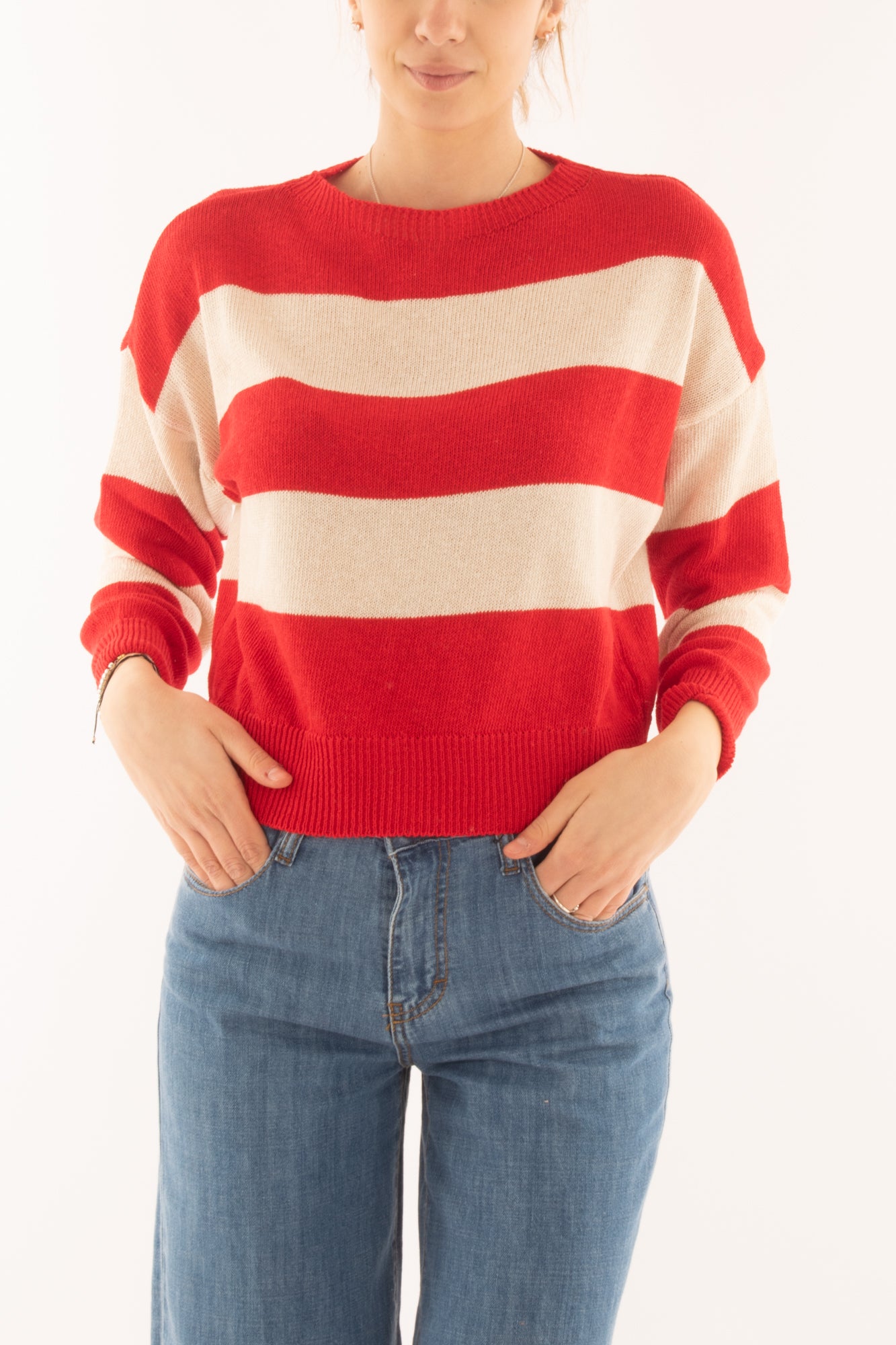 Maglia rigata da Donna Susy mix - Rosso