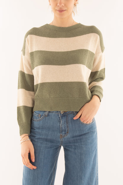 Maglia rigata da Donna Susy mix - Verde