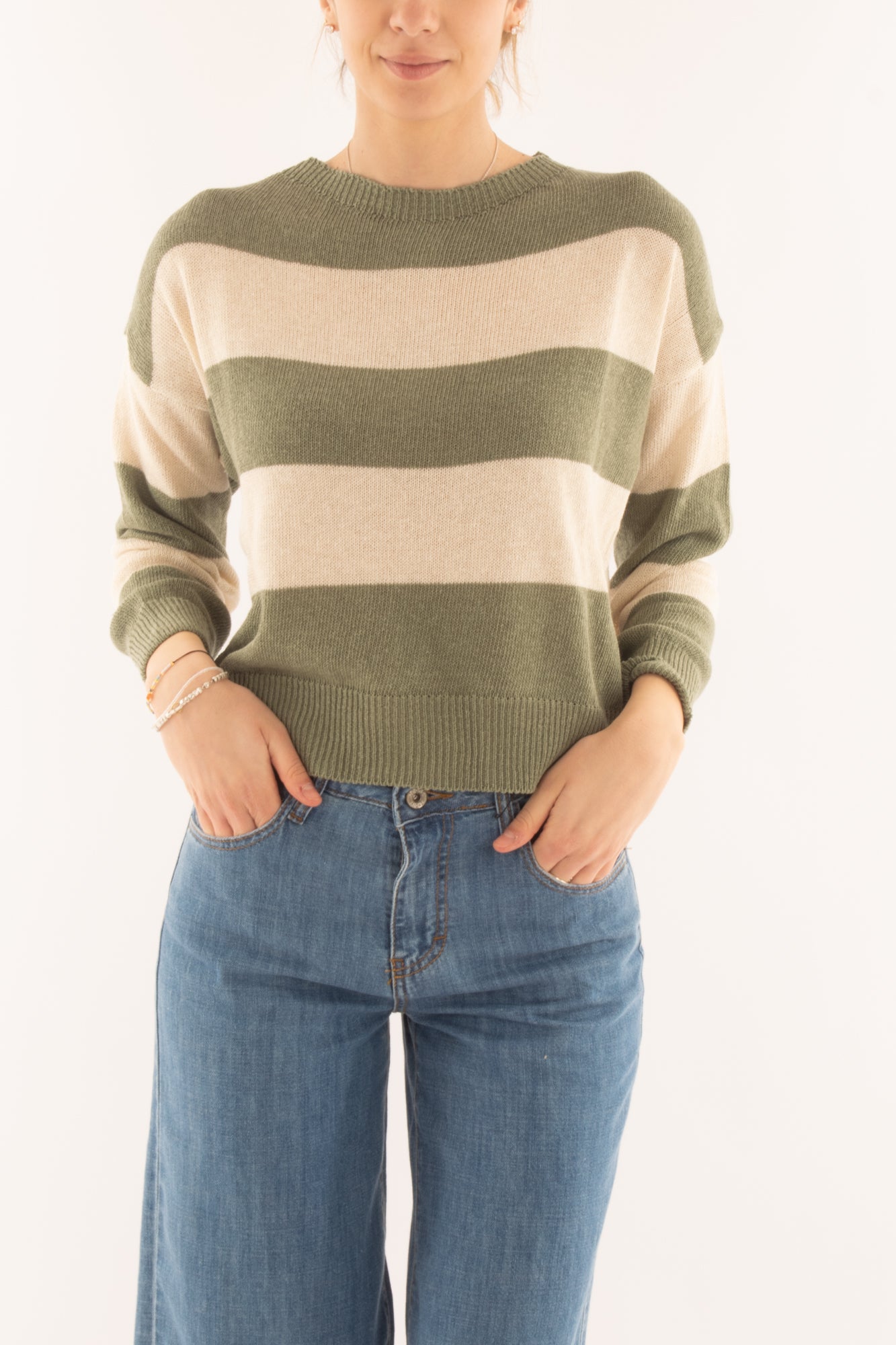 Maglia rigata da Donna Susy mix - Verde