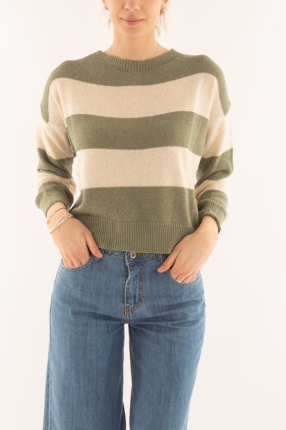 Maglia rigata da Donna Susy mix - Verde