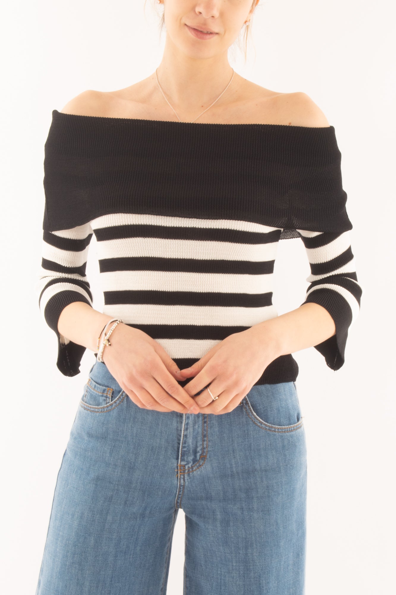 Maglia con collo shiffer da Donna Susy mix - Nero